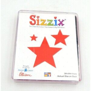 Sizzix 3 Stars Pattern 38-0154 Die Cutter 4.5 Inch Cartridge Provo Craft Ellison